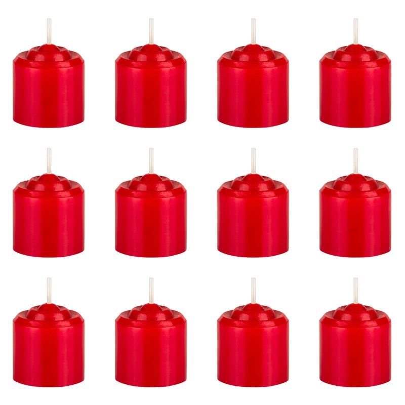 Mega Candles 12 pcs Unscented Red Votive Candles, Hand Poured Wax Candle 10 Hours 1.38 Inch x 1.5 Inch, Home DÃ©cor, Wedding Receptions, Centerpieces, Occasions, Events, Meditations, Holders - Image 1